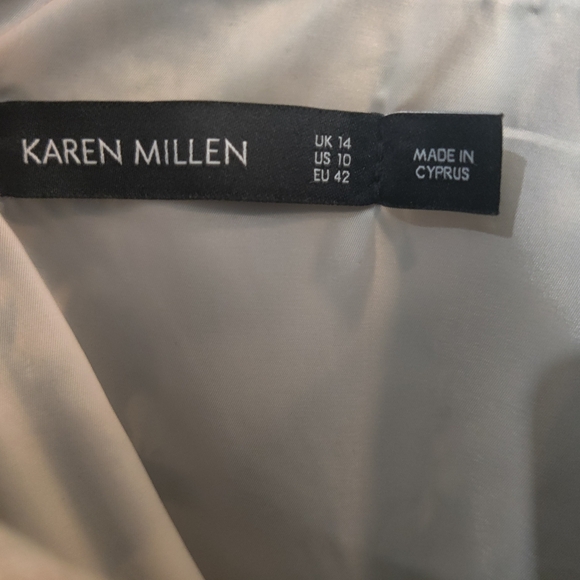 Karen Millen Gold Jacquard cocktail dress, size 10 - Picture 3 of 7
